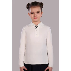 Блузка школьная №13180 "Рианна" кулирка (р-ры: 122-164) крем