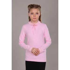 Блузка школьная №13265 "Ариэль" кулирка (р-ры: 122-164) светло-розовый Блузка школьная №13265 "Ариэль" кулирка (р-ры: 122-164) светло-розовый