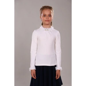 Блузка школьная №13265 "Ариэль" кулирка (р-ры: 122-164) крем Блузка школьная №13265 "Ариэль" кулирка (р-ры: 122-164) крем
