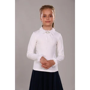 Блузка школьная №13265 "Ариэль" кулирка (р-ры: 122-164) крем Блузка школьная №13265 "Ариэль" кулирка (р-ры: 122-164) крем