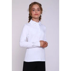 Блузка школьная №13284 кулирка (р-ры: 122-164) белый Блузка школьная №13284 кулирка (р-ры: 122-164) белый