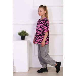 Футболка детская МЛШ-15 "Line" кулирка (р-ры: 122-152) розовый Футболка детская МЛШ-15 "Line" кулирка (р-ры: 122-152) розовый