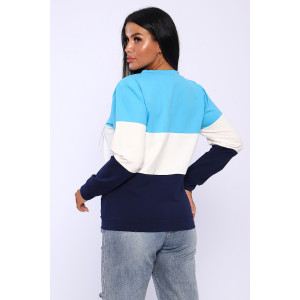 Толстовка женская №38574 футер 2-х нитка (последний размер) синий 56