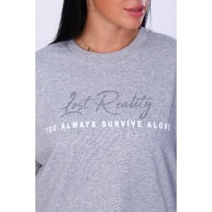 Пижама женская "Оливия" М391 футер (последний размер) серый меланж 50,54