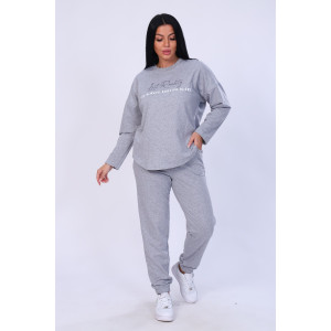 Пижама женская "Оливия" М391 футер (последний размер) серый меланж 50,54