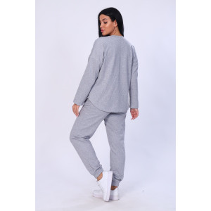 Пижама женская "Оливия" М391 футер (последний размер) серый меланж 50,54
