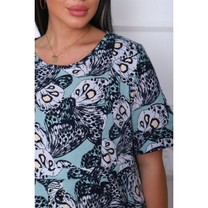 Платье женское П-461гиг кулирка (последний размер) серый+голубой 68 Платье женское П-461гиг кулирка (последний размер) серый+голубой 68