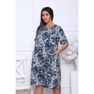 Платье женское П-461гиг кулирка (последний размер) серый+голубой 68 Платье женское П-461гиг кулирка (последний размер) серый+голубой 68