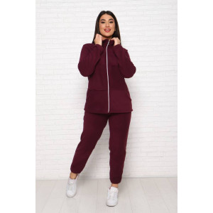 Костюм двойка женский КД-445 флис (последний размер) баклажановый 50,52,54 Костюм двойка женский КД-445 флис (последний размер) баклажановый 50,52,54