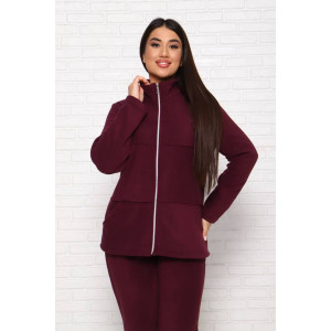 Костюм двойка женский КД-445 флис (последний размер) баклажановый 50,52,54 Костюм двойка женский КД-445 флис (последний размер) баклажановый 50,52,54