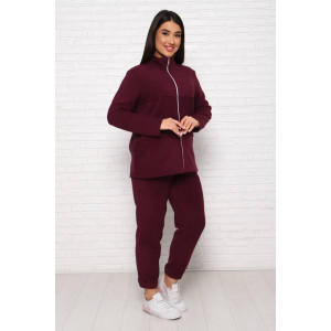 Костюм двойка женский КД-445 флис (последний размер) баклажановый 50,52,54 Костюм двойка женский КД-445 флис (последний размер) баклажановый 50,52,54