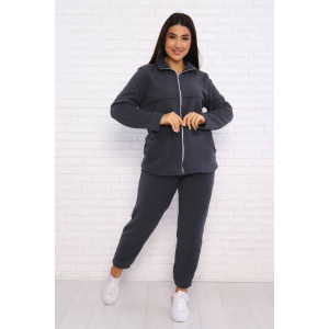 Костюм двойка женский КД-445 флис (последний размер) графит 46 Костюм двойка женский КД-445 флис (последний размер) графит 46