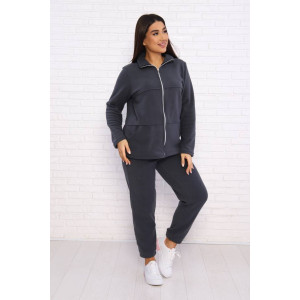 Костюм двойка женский КД-445 флис (последний размер) графит 46 Костюм двойка женский КД-445 флис (последний размер) графит 46