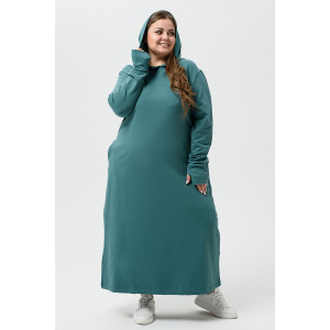 Платье женское №14441 футер 2-х нитка (р-ры: 42-60) изумруд