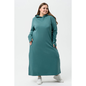 Платье женское №14441 футер 2-х нитка (р-ры: 42-60) изумруд