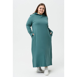 Платье женское №14441 футер 2-х нитка (р-ры: 42-60) изумруд