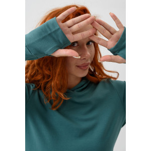 Платье женское №14441 футер 2-х нитка (р-ры: 42-60) изумруд