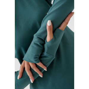 Платье женское №14441 футер 2-х нитка (р-ры: 42-60) изумруд