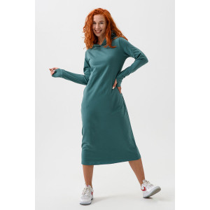Платье женское №14441 футер 2-х нитка (р-ры: 42-60) изумруд