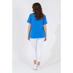 Футболка женская "Базис-4" кулирка с лайкрой (последний размер) синий 60 Футболка женская "Базис-4" кулирка с лайкрой (последний размер) синий 60