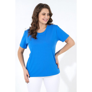 Футболка женская "Базис-4" кулирка с лайкрой (последний размер) синий 60 Футболка женская "Базис-4" кулирка с лайкрой (последний размер) синий 60