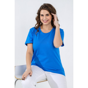 Футболка женская "Базис-4" кулирка с лайкрой (последний размер) синий 60 Футболка женская "Базис-4" кулирка с лайкрой (последний размер) синий 60