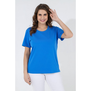 Футболка женская "Базис-4" кулирка с лайкрой (последний размер) синий 60 Футболка женская "Базис-4" кулирка с лайкрой (последний размер) синий 60