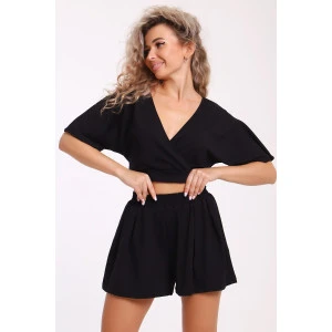 Костюм двойка женский №13293 кулирка с лайкрой (р-ры: 42-52) черный Костюм двойка женский №13293 кулирка с лайкрой (р-ры: 42-52) черный
