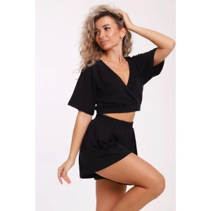 Костюм двойка женский №13293 кулирка с лайкрой (р-ры: 42-52) черный Костюм двойка женский №13293 кулирка с лайкрой (р-ры: 42-52) черный