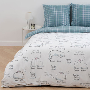 Постельное белье поплин "Банни" (последний размер) 2-сп.евр