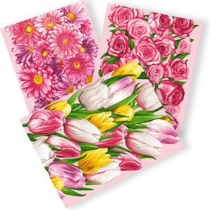 Полотенце кухонное вафельное полотно "Праздничный букет" (последний размер) 45х60