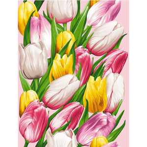 Полотенце кухонное вафельное полотно "Праздничный букет" (последний размер) 45х60