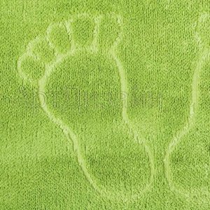 Коврик для ног махровый на резиновой основе "Ножки" зеленый