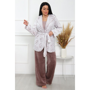 Костюм двойка женский "Милаша" велсофт (последний размер) какао 52