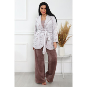 Костюм двойка женский "Милаша" велсофт (последний размер) какао 52