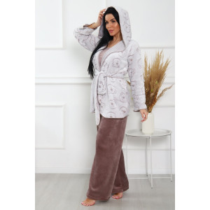 Костюм двойка женский "Милаша" велсофт (последний размер) какао 52