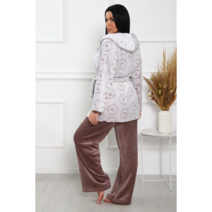 Костюм двойка женский "Милаша" велсофт (последний размер) какао 52