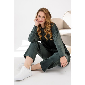 Костюм двойка женский "Домашний 2" 2252-В трикотаж (последний размер) темно-зеленый 60,62