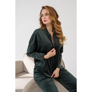 Костюм двойка женский "Домашний 2" 2252-В трикотаж (последний размер) темно-зеленый 60,62