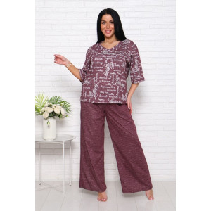 Костюм двойка женский "Джина-2" кулирка (последний размер) бордо-2 60,64