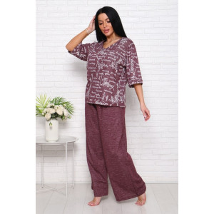 Костюм двойка женский "Джина-2" кулирка (последний размер) бордо-2 60,64