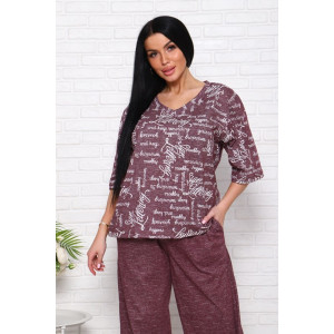 Костюм двойка женский "Джина-2" кулирка (последний размер) бордо-2 60,64