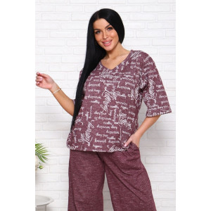 Костюм двойка женский "Джина-2" кулирка (последний размер) бордо-2 60,64