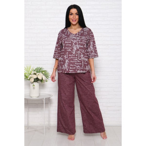 Костюм двойка женский "Джина-2" кулирка (последний размер) бордо-2 60,64