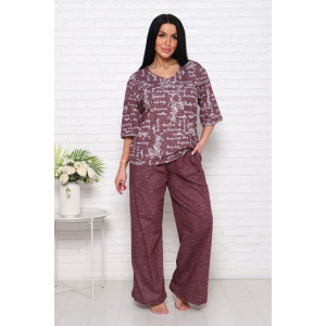 Костюм двойка женский "Джина-2" кулирка (последний размер) бордо-2 60,64