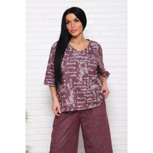 Костюм двойка женский "Джина-2" кулирка (последний размер) бордо-2 60,64