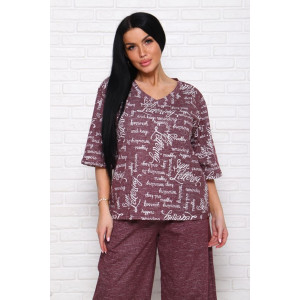 Костюм двойка женский "Джина-2" кулирка (последний размер) бордо-2 60,64