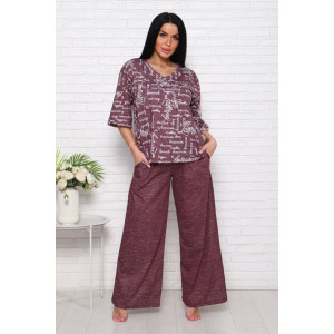 Костюм двойка женский "Джина-2" кулирка (последний размер) бордо-2 60,64