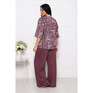 Костюм двойка женский "Джина-2" кулирка (последний размер) бордо-2 60,64