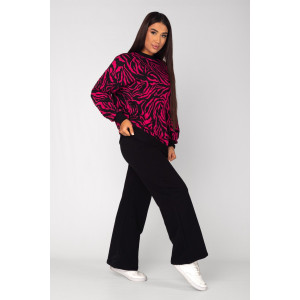 Толстовка женская ФТ-23 "Риана" футер 3-х нитка петля (последний размер) фуксия 52